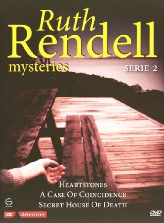 Boekenkast met Ruth Rendell Mysteries Serie 2, met de titels Heartstones, A Case of Coincidence en Secret House of Death.