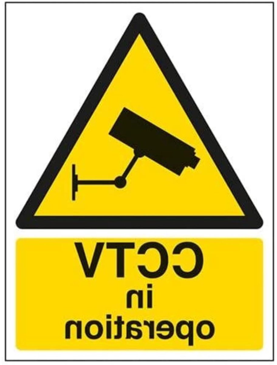 Waarschuwingssticker - CCTV sticker - Beveiliging waarschuwen - Duidelijk zichtbaar ontwerp - 150 x 200 mm - Zwart/Geel