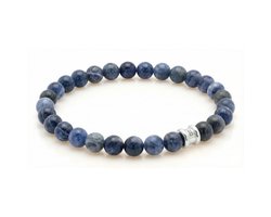 STEEL & BARNETT - Kralenarmband Heren - Essential - Matte Sodaliet - Maat L