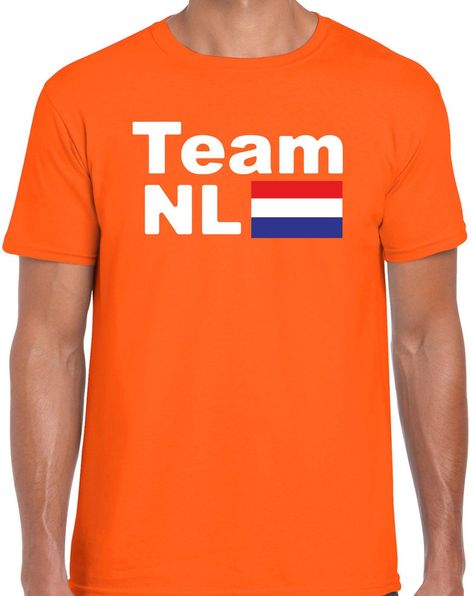 Bellatio Decorations EK / WK supporter T-shirt heren - oranje - Team NL - Holland vlag - voetbal supporter XL
