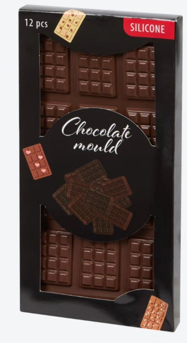 Siliconen Chocoladevorm 10,5 x 21 cm – Flexibele Bakvorm – Voor Chocolade, Pralines & IJsblokjes – BPA-vrij & Herbruikbaar