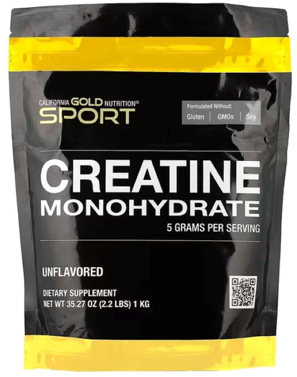 California Gold Nutrition Sport Pure Creatine Monohydraat – Smaakloos Poeder – 1Kg
