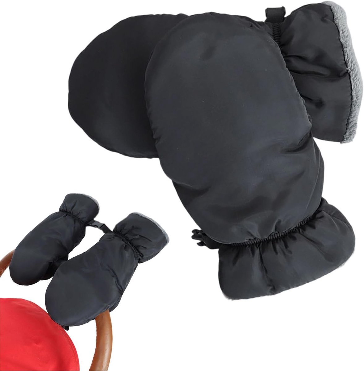 Kinderwagen Handmuff - Wandelwagen Wanten - Buitenactiviteiten Koud Weer - Waterdicht Winddicht Fleece - 34x17x6cm - Meerkleurig