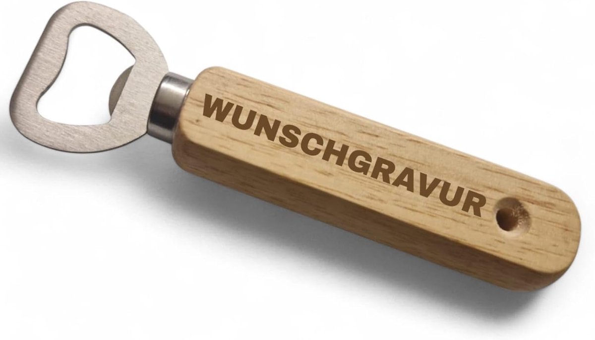 Houten Flesopener - Bieropener - Feestelijke Gelegenheden - Persoonlijke Gravure - 150 Gram