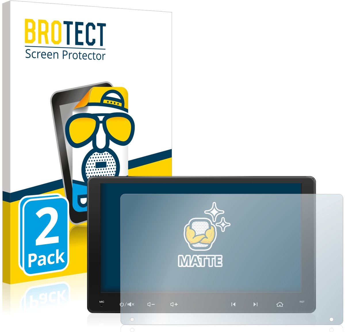 BROTECT - Screenprotector voor Atoto A6 PF 9 Zoll - Folie Beschermfolie matte 2 Stuks