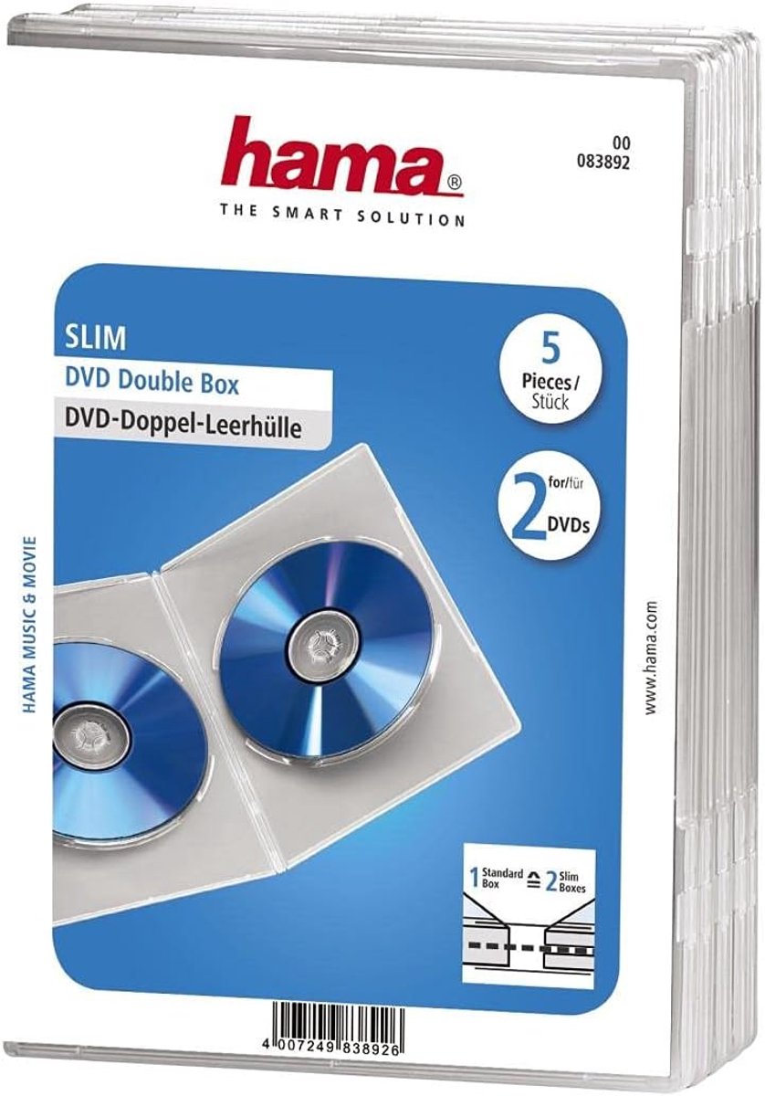 Doorzichtige DVD Hoesjes - Dubbel - Set van 5