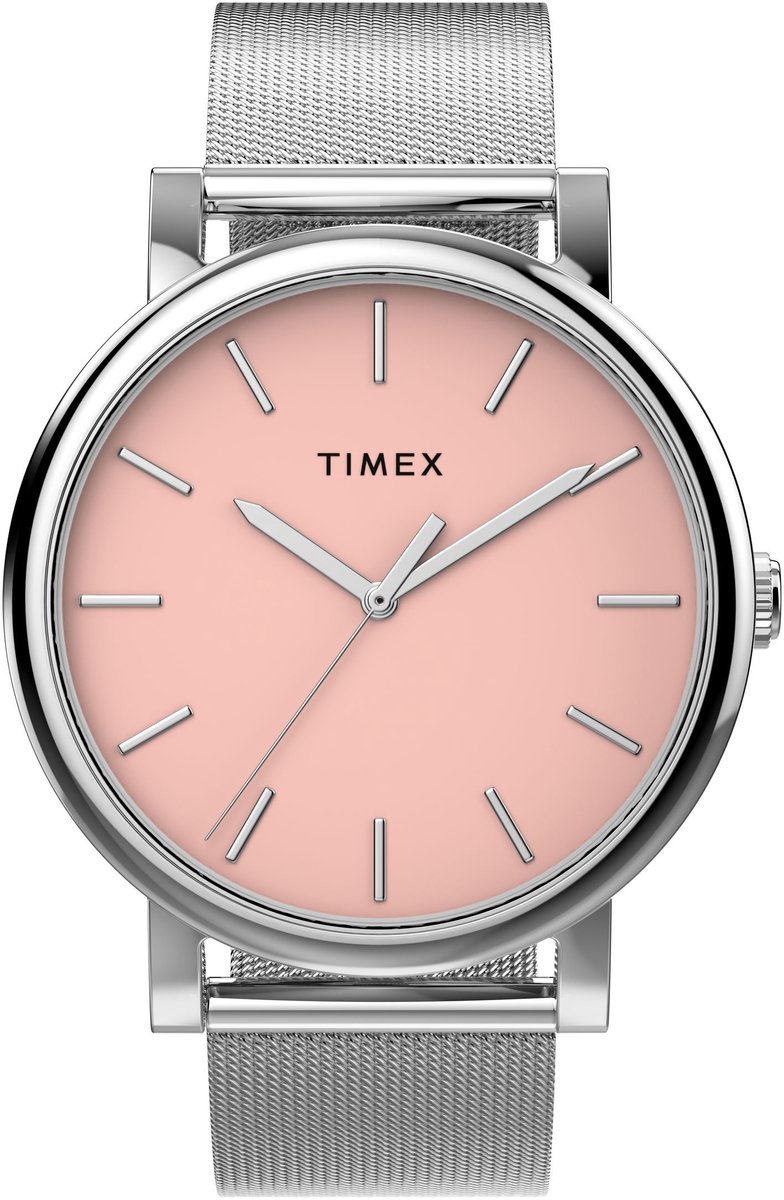 Timex Timex Originals Quartz Analoog Horloge Roze En Zilveren Tint Kast: 100% Laag Lood Messing | Armband: 100% Roestvrij Staal 38 mm TW2Y68900AJ, TW2Y69000AJ, TW2Y69100AJ