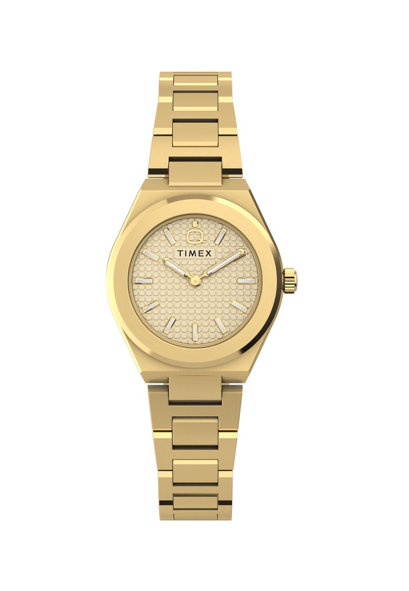 Timex Q Timex Continental Mini Quartz Analoog Horloge Gold Tone Kast: 100% Roestvrij Staal | Armband: 100% Roestvrij Staal 24 mm TW2Y68300AJ, TW2Y68500AJ, TW2Y77400AJ