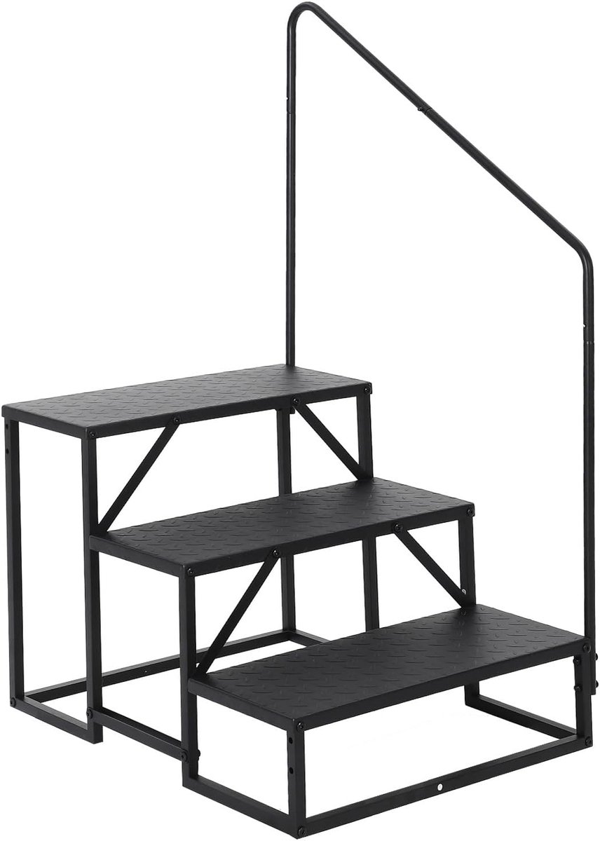 Trapleuning – geschikt voor zwembaden, stacaravans, bubbelbaden, campers, mobiele woningen en tuinen – 128 x 81 x 66 cm