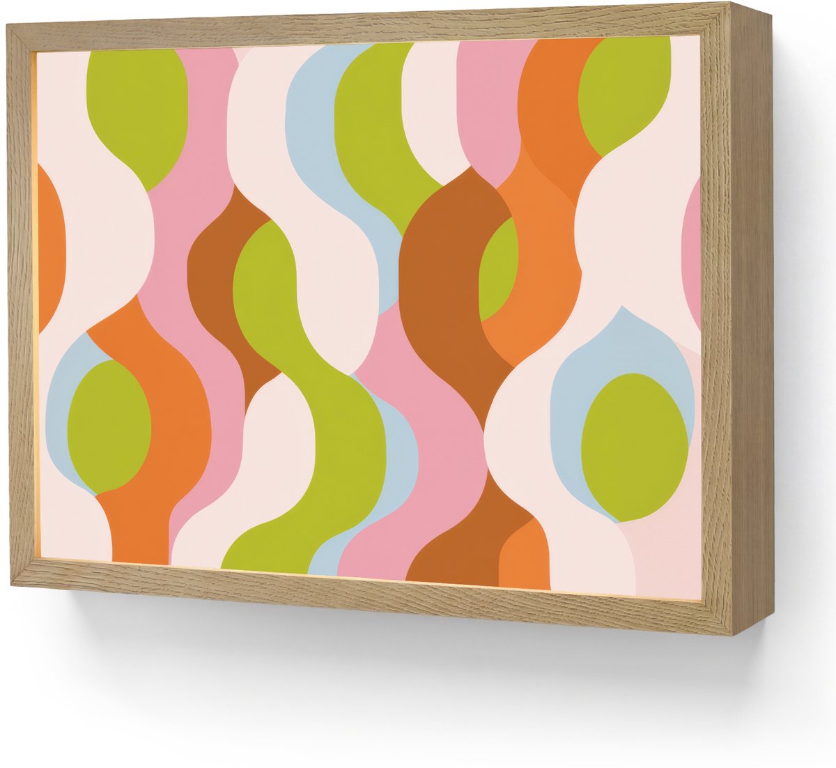 Wandlamp 40x30 cm - Oplaadbaar - Abstract - Vormen - Roze - Wandlampen binnen woonkamer - 