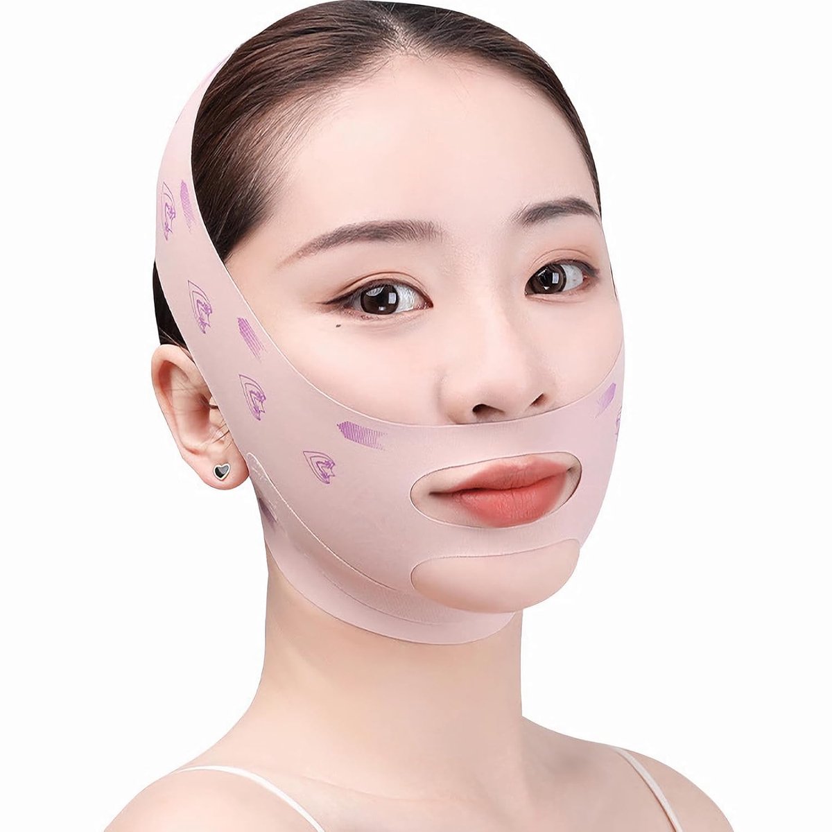 Gezichtsbandage - Kaaklijn Bandage - V Gezicht Bandage - Gezichtslift Bandage - Gezichtscontour Masker - Halfgelaats - Upgrade 3.0 - Koraalroze