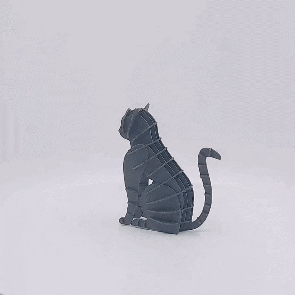3D puzzel en bouwpakket zwarte kat van karton