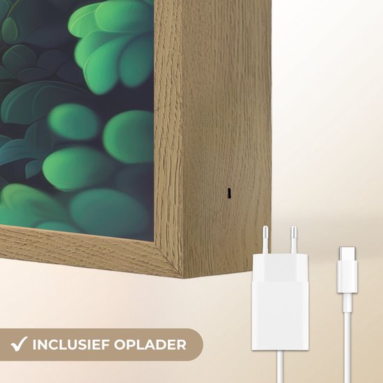 Nachtlampje 90x60 cm - Kinder lamp - Dieren - Jungle - Giraf - Olifant - Aapje - Tafellamp kinderkamer draadloos - Slaapkamer lampje - Bedlamp kinderen - Kinderlampje - Wandlamp babykamer - Nachtlampjes van OnlyWow — afbeelding 5
