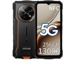 DOOGEE Fire 7 Robuuste Smartphone - IP68/IP69K Outdoor Telefoon - Dual SIM 5G - 16GB RAM - 256GB ROM - 13000mAh 18W - Android 15 - 6,6 inch - 64MP AI-camera - NFC, GPS, OTG - Oranje