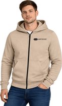 Verwarmde Hoodie - Heren | Verwarmd Vest | Dual Heating | Beige | Incl. twee powerbanks | S
