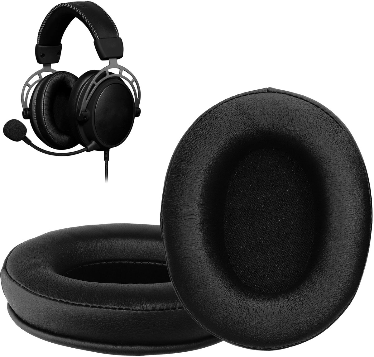 kwmobile 2x oorkussens geschikt voor Kingston Hyper X Cloud Alpha / Cloud Alpha S / Cloud Flight / Cloud Flight S - Earpads voor koptelefoon in zwart