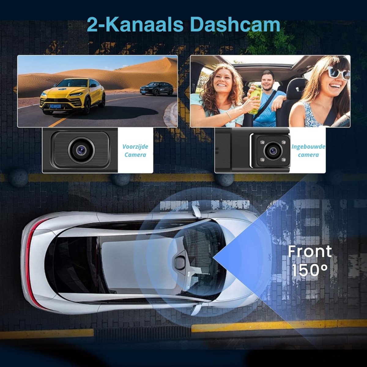 Dashcam - 1080P Full HD - 64GB - Voor auto - G-Sensor - Timelapse Functie - Dual Dashcam – foto 5