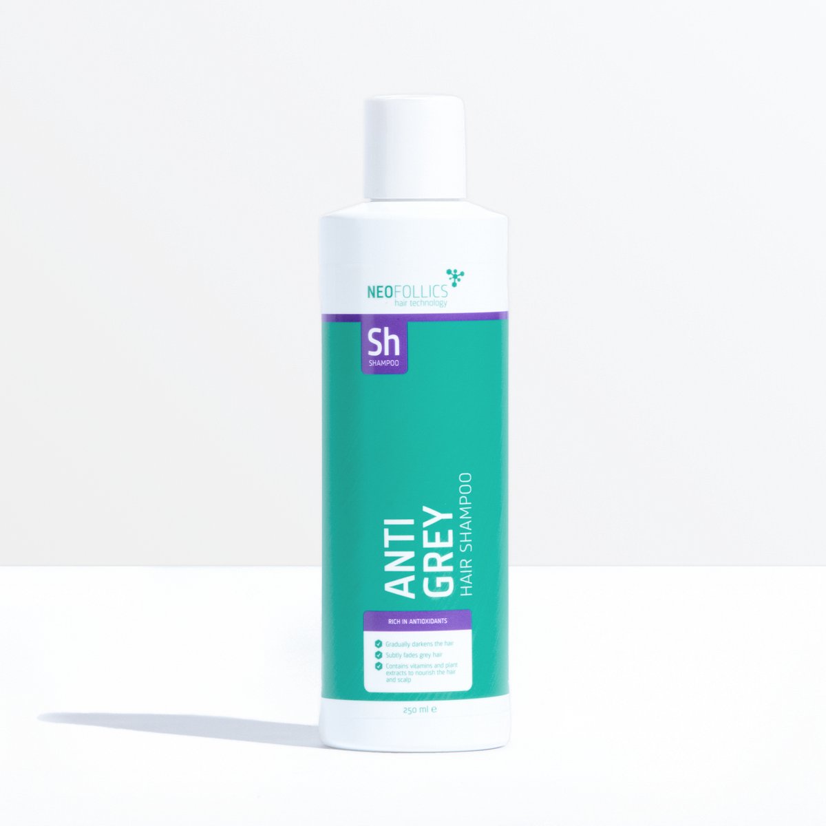 Neofollics Anti Grey Hair Shampoo – Verdonkert grijs haar geleidelijk – Voedt haar & hoofdhuid – Met antioxidanten & plantenextracten – Voor mannen & vrouwen – 250 ml