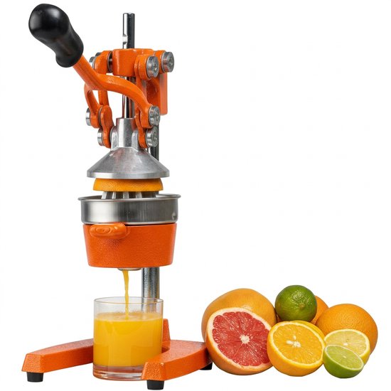 Crestone - Sinaasappelpers - Citroenpers - Limoenpers - Anti Slip - Handmatig - Gietijzer - Pulpfilter - Gebruikt in de Horeca - Oranje van Crestone — afbeelding 2