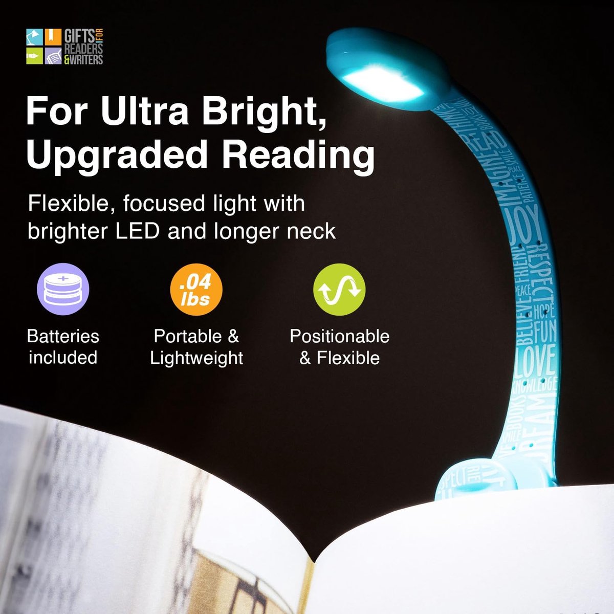 Leeslamp Klem - Boeklamp LED - Lezen in bed - Draagbaar ontwerp - Blauw — cadeau in Gadgets - foto 5