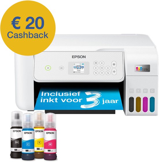 Epson EcoTank ET-2876 - All-in-One Inkttank Printer - Inclusief tot 3 jaar inkt - Wit