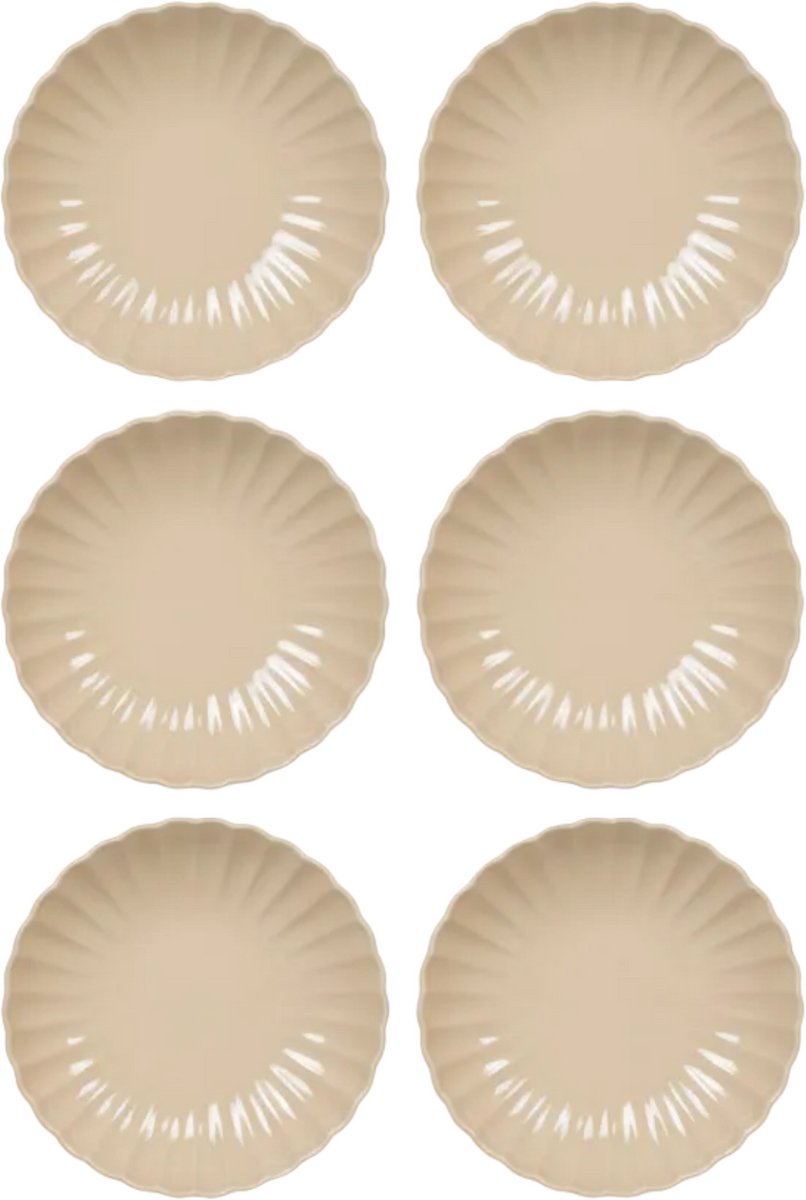 Cookinglife Diepe Borden / Pastaborden Cardida Beige ø 20 cm - 6 stuks