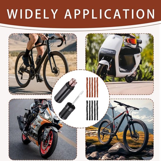 Tubeless Banden Reparatieset voor Fietsen - Inclusief 15 Reparatieslierten — afbeelding 4