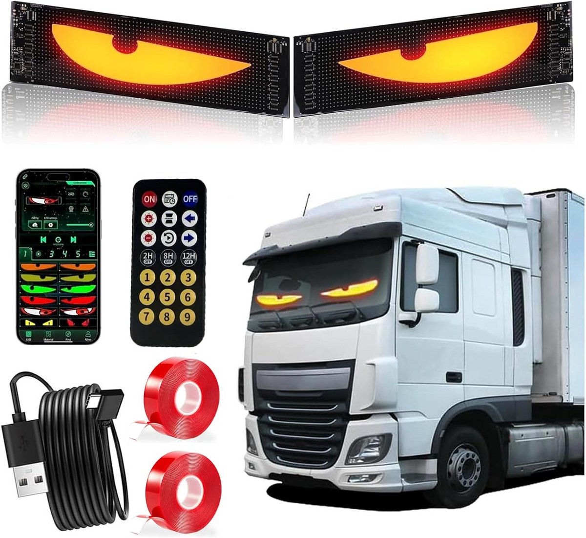 Programmeerbare LED Oog Panelset voor Auto en Vrachtwagen met App Bediening