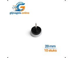 10 STUKS PREMIUM GLIJNAGELS rond 20 mm wit – Meubelglijders – Vloerglijders – Meubeldop – Glijdop – Meubelpoten glijders – Vloerbeschermers – Bescherming tegen krassen – Geluiddempend – Voor kasten, tafels stoelen en banken – Binnen en buiten