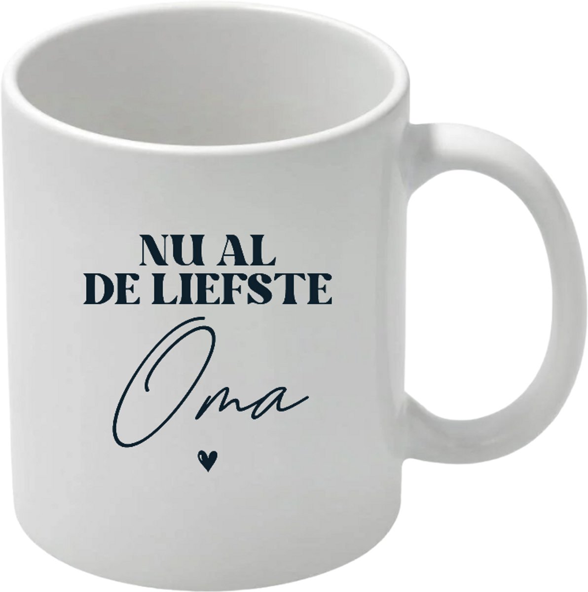 Mok Overgroot Oma - Nu al de liefste Overgroot Oma - Leuke beker met oor-wit zwart om jullie zwangerschap aan te kondigen