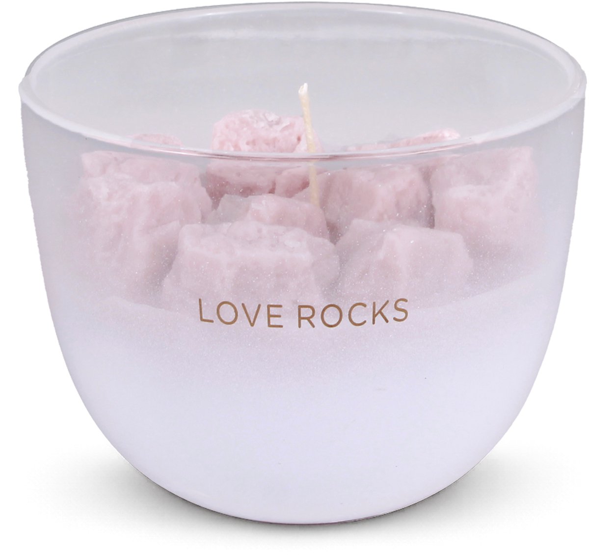 My Flame Lifestyle MY FLAME - Sojakaars - LOVE ROCKS - Geur: Green Tea Time - Maat: D11 x H8,5 cm - Branduren: 75u Roze