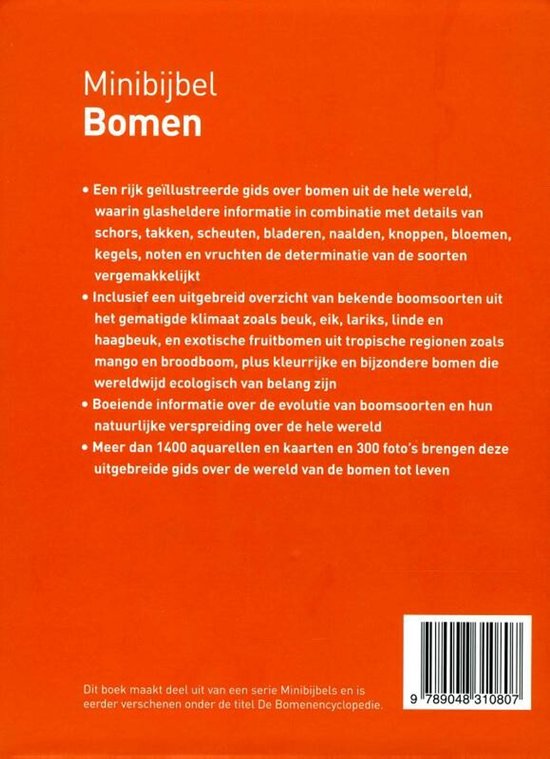 Boek kaft Minibijbel Bomen, met een illustration van een boom.