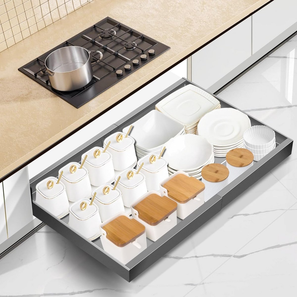 Uitschuifbare Kast Organizer voor Keuken en Badkamer