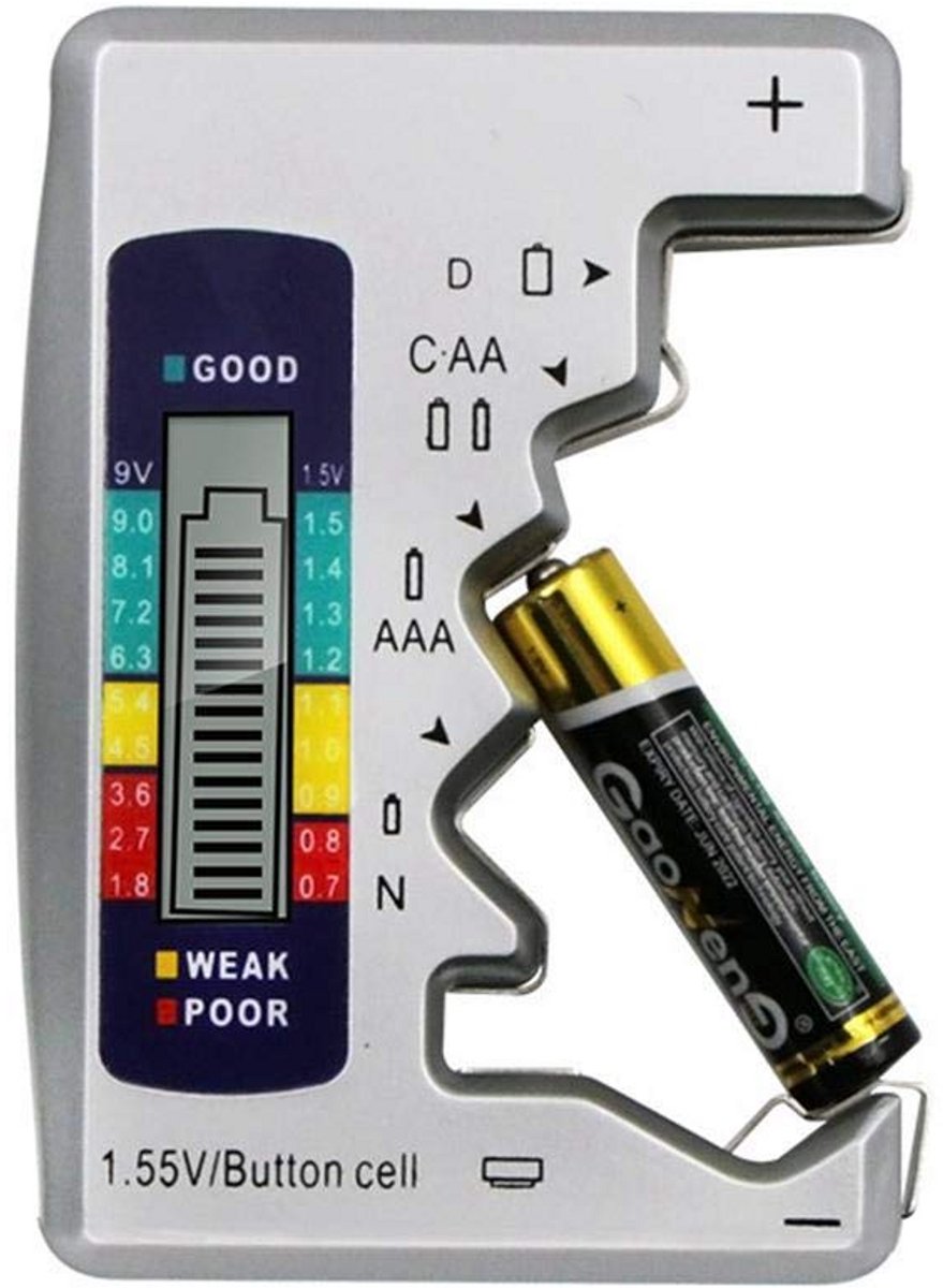 Digitale Batterij Tester voor AA, AAA, C, D en Knoopcel Batterijen