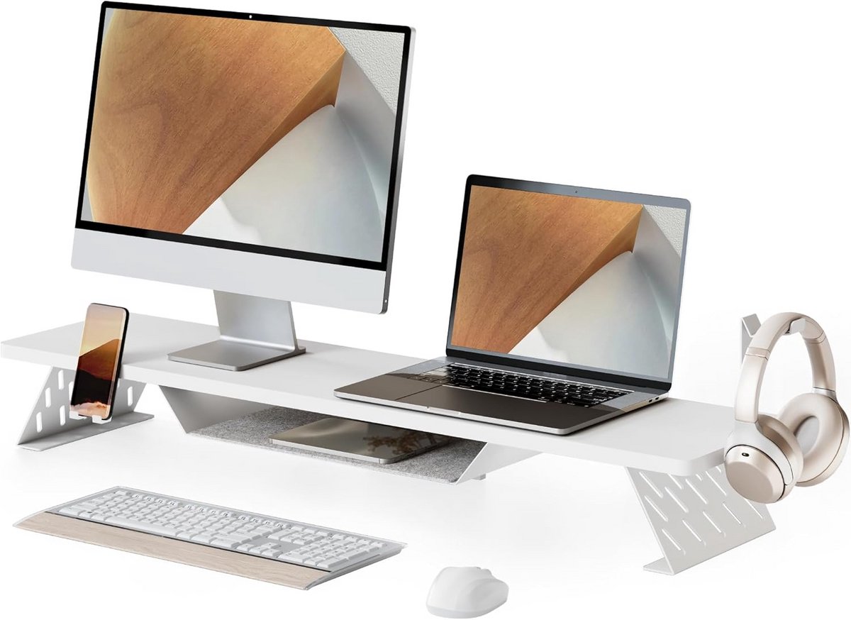 Grote Monitor Stand Riser met Opbergruimte 108cm