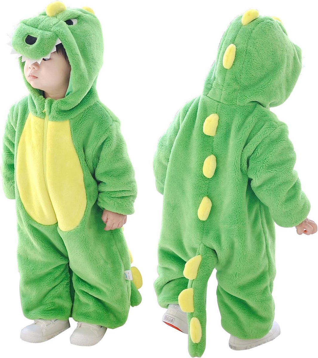 Warm Fleece Rompertje met Capuchon en Katoenen Voering voor Baby en Peuter