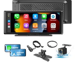 ESSGOO CarPlay Scherm - 8 Inch - Geschikt voor Apple & Android - Incl. Achteruitrijcamera - Navigatiesysteem Auto - Draadloos - Touchscreen - Universeel - Multimedia Autoradio