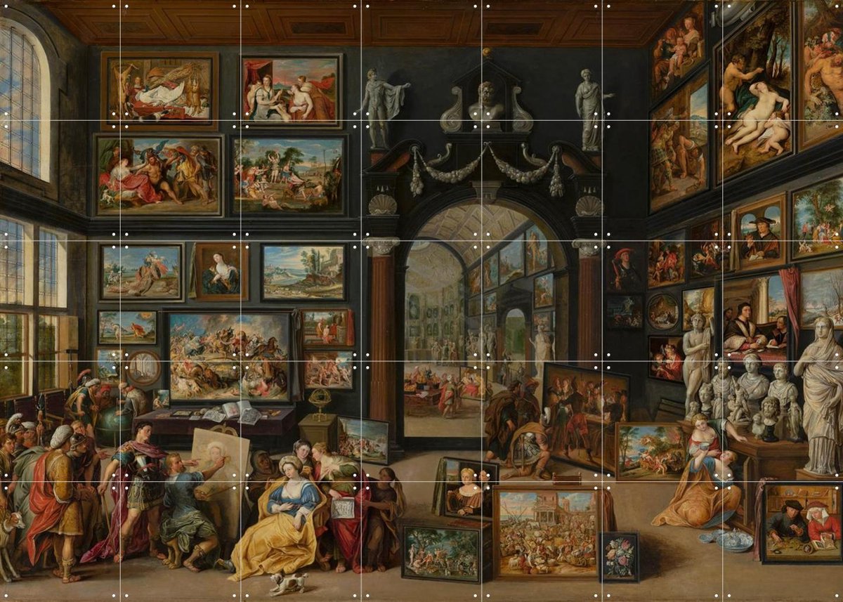 IXXI Apelles schildert Campaspe, Willem van Haecht & Mauritshuis - 140 x 100 cm - Gratis ophangtool - Grote wanddecoratie en posters - Schilderijen,