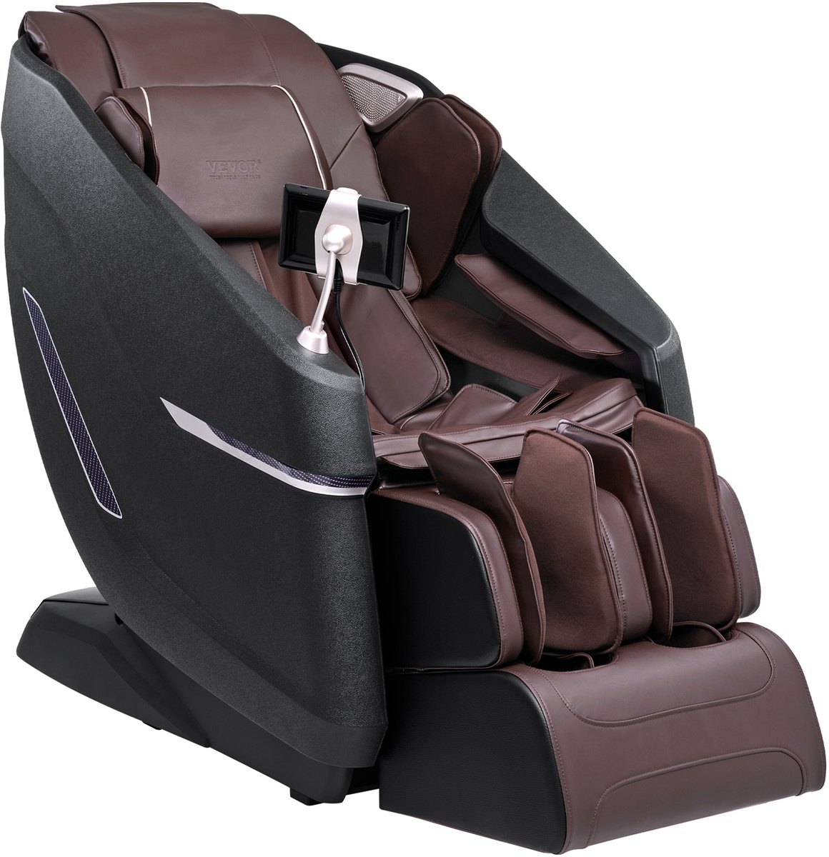 VEVOR Massagestoel met Flexibele SL-Rail, 3D Full Body Shiatsu-Massageapparaat, Zwaartekrachtvrij, 10 Tot 18 Automatische Modi, Verwarming, Bluetooth-Luidspreker, Luchtkussen en Touchscreen 160 KG thumbnail 2