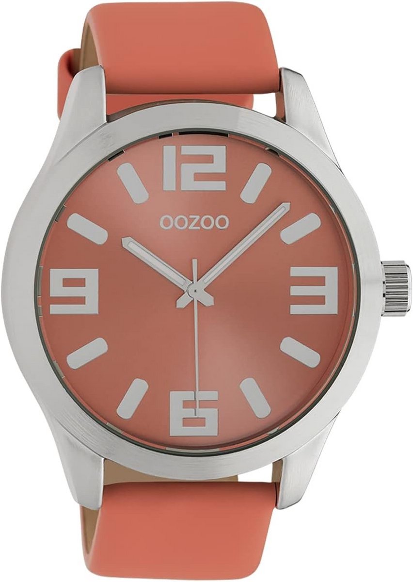 Grote Herenhorloge XL 47mm met Luxe Leren Band en Lichte Wijzerplaat