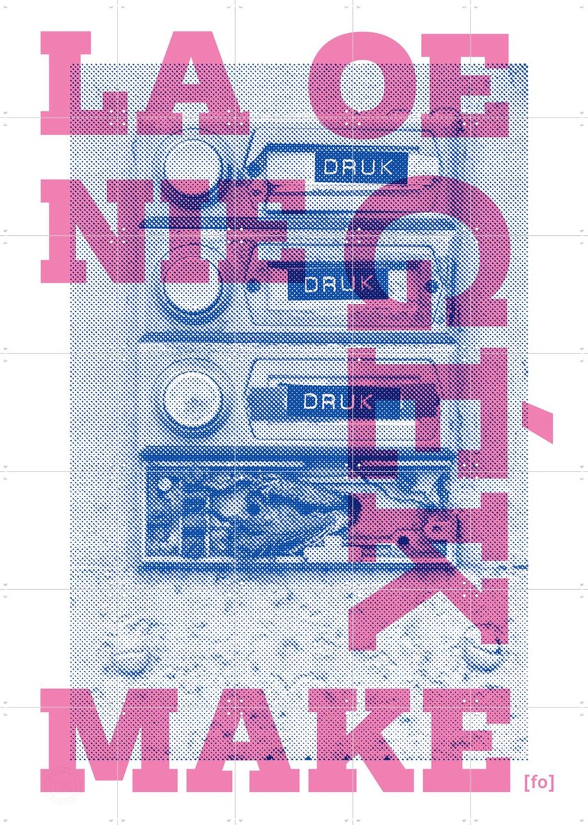 IXXI Druk Druk Druk, Fototypo - 100 x 140 cm - Gratis ophangtool - Grote wanddecoratie en posters - Grafisch Ontwerp, Typografie en quotes