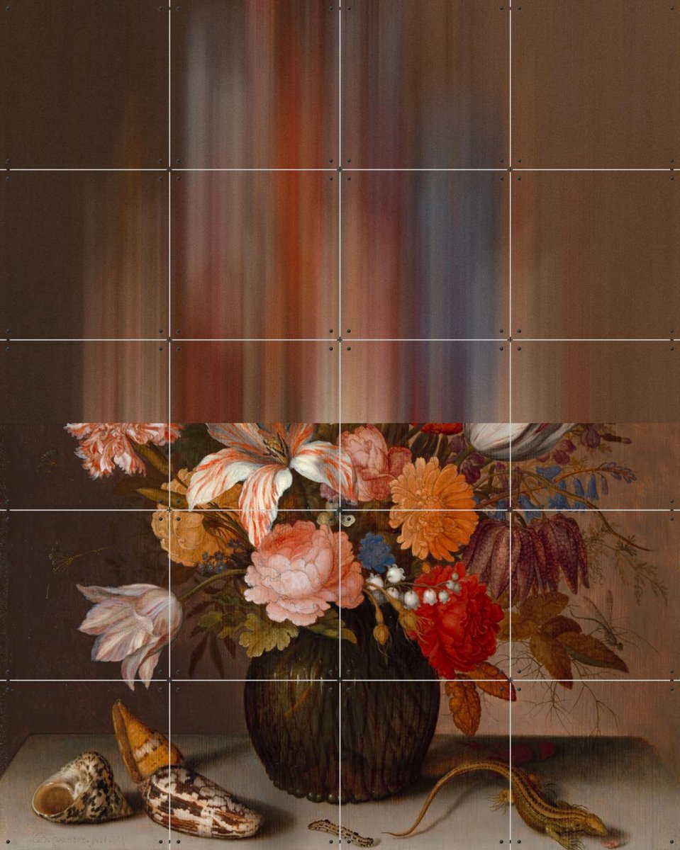 IXXI Fading Florals, The New Classics - 80 x 100 cm - Gratis ophangtool - Grote wanddecoratie en posters - Olieverf, Naturalisme, Realisme, Gang