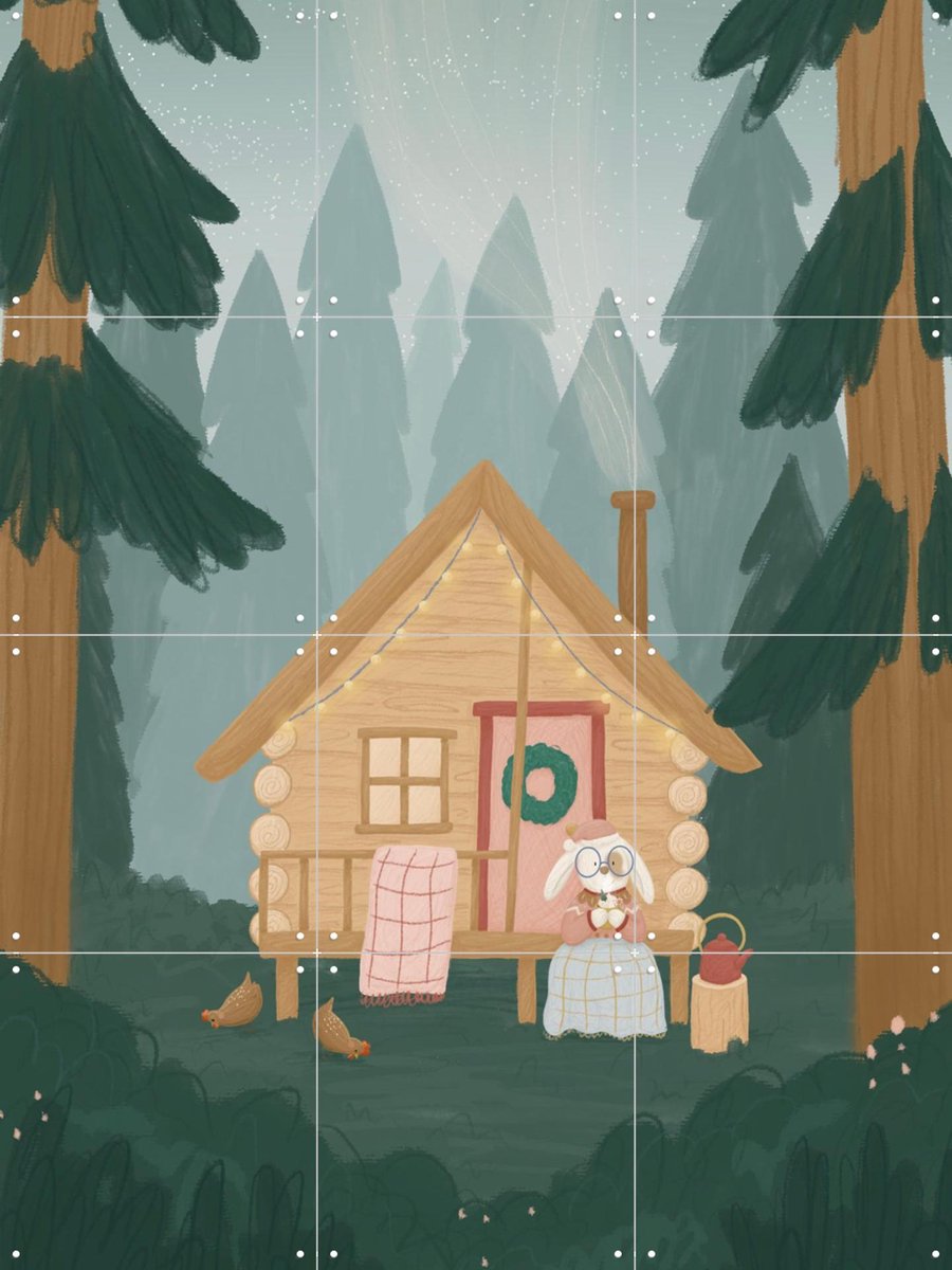IXXI Winter Forest, Studio Phie - 60 x 80 cm - Gratis ophangtool - Grote wanddecoratie en posters - Fantasierijk, Illustraties, Speels, Babykamer