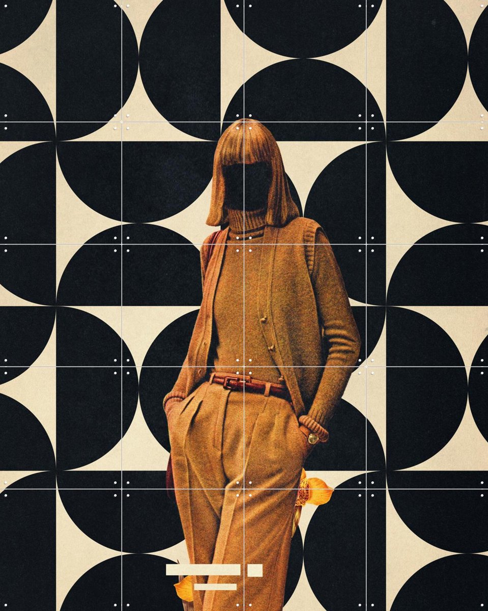 IXXI 1978, Frank Moth - 80 x 100 cm - Gratis ophangtool - Grote wanddecoratie en posters - Collage, Geometrische Kunst, Grafisch Ontwerp, Vintage