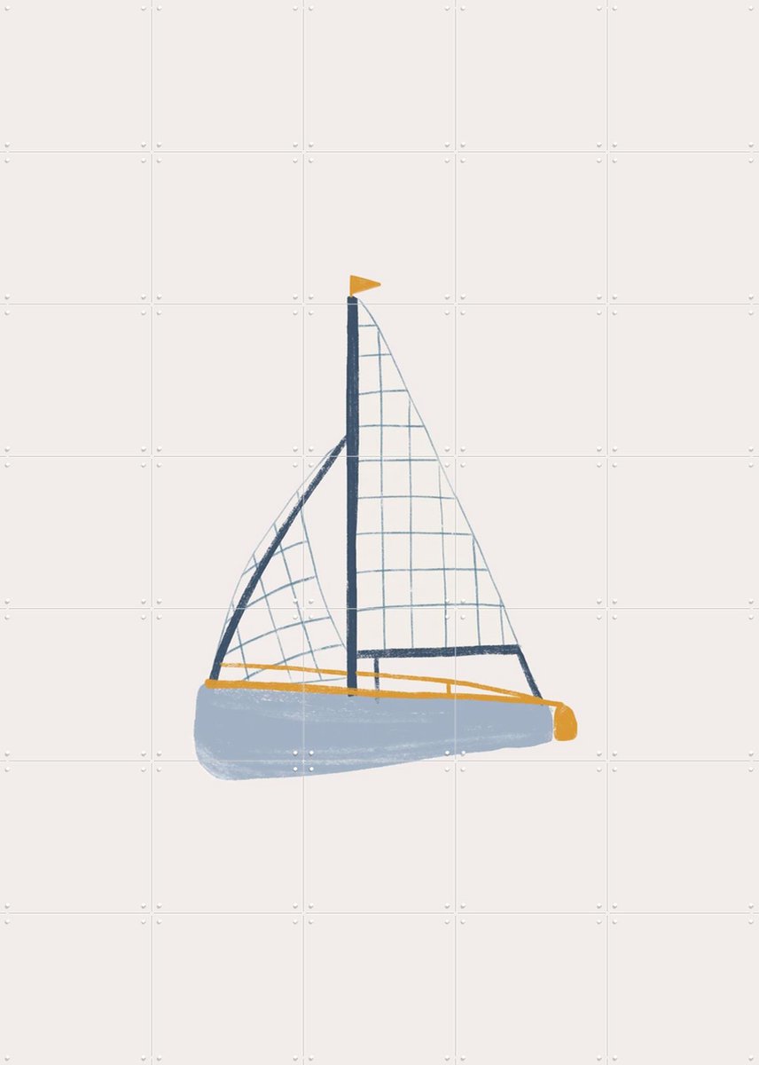 IXXI Sailing Boat, Menina Lisboa & Various - 100 x 140 cm - Gratis ophangtool - Grote wanddecoratie en posters Kinderkamer, Babykamer, Kinderen, Baby