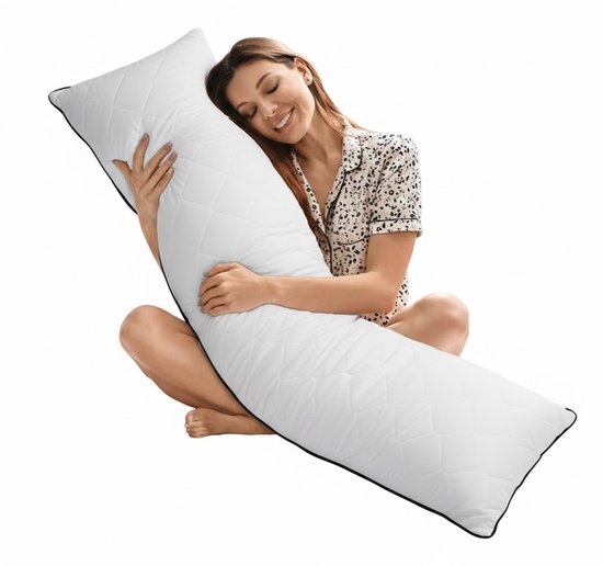 Zwangerschapskussen XXL – Voedingskussen – Lichaamskussen – Zijslaapkussen – Body Pillow voor Zijslapers en Zwangere Vrouwen – Met Wasbare Hoes