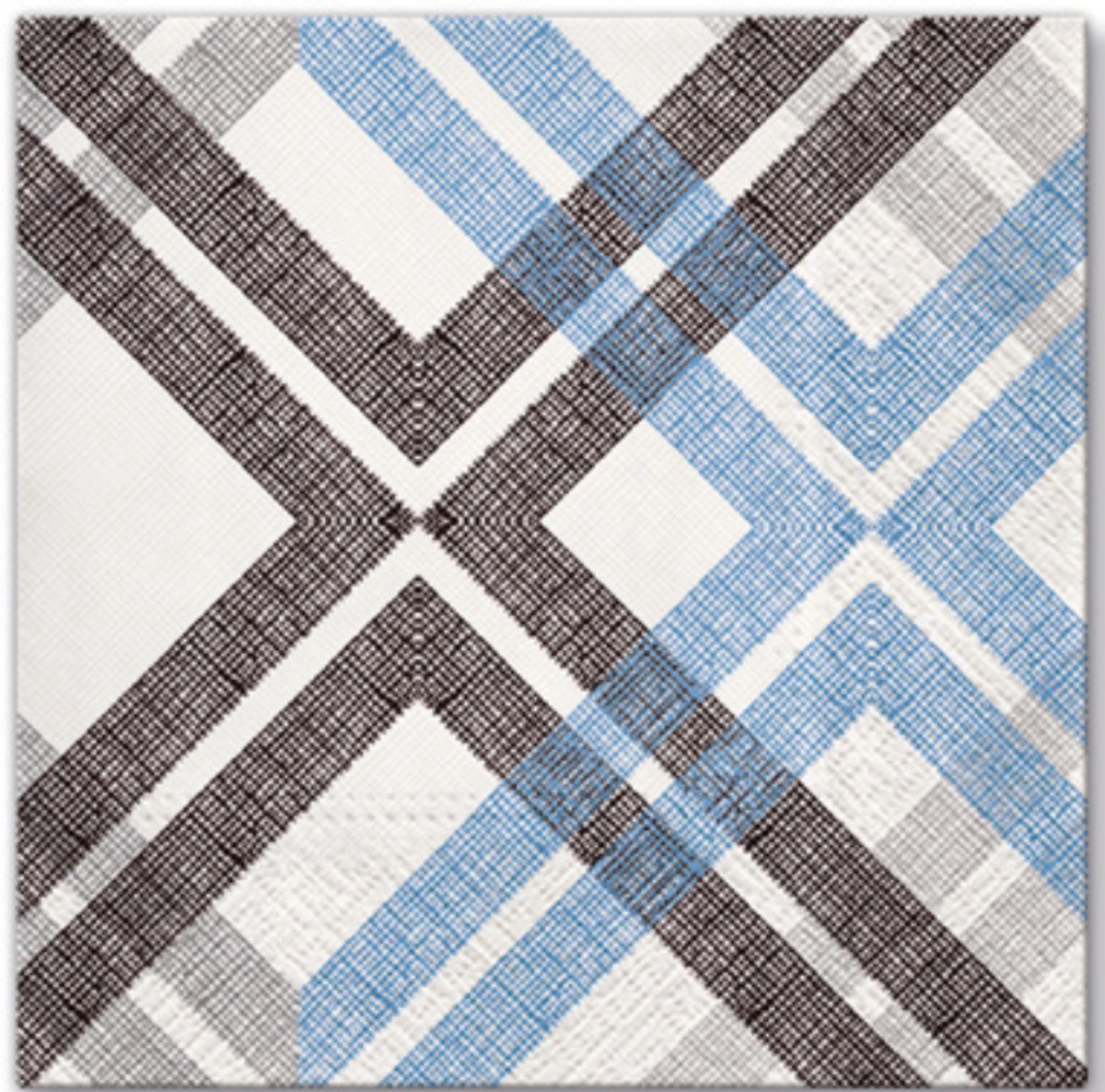 Dekoratief | Pakje 20 servetten 'Stylisch Check blue', 33x33cm | A701133