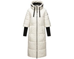 Warm & Waterafstotend Marikoo CIAO MIAU - Lange Gewatteerde Winterjas Dames - Volwassen - Capuchon - Wit - L