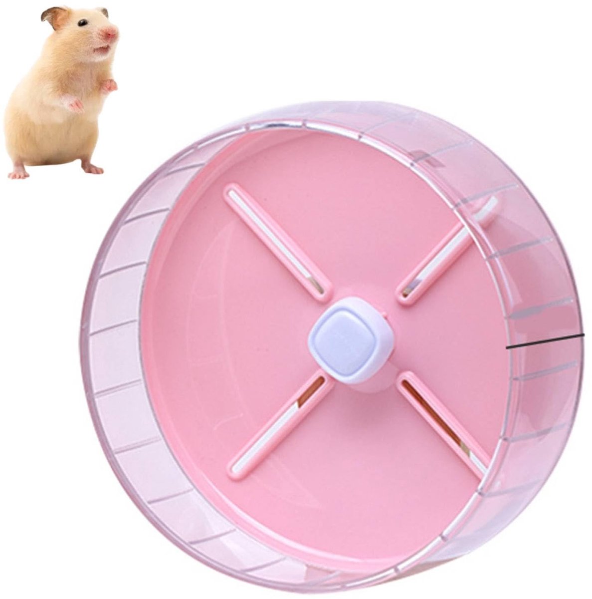 Allecto - Hamsterwiel - Stille hamsterwielen - Perfect voor actieve hamsters - 20 cm - Rosa - Geschikt voor dwerghamsters en Syrische hamsters - Id...