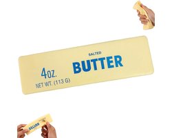 Boter-knijpspeeltje – Sensorisch speeltje - Fidget Squishy - fidget toys -fidget toys volwassenen – Knijpspeeltje – Stressverlagend speeltje – Langzaam terugverend stressverlichter – 4 x 4 x 13 cm – PU – Geel